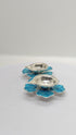 Pure Silver Fancy Diya Flower Pattern Blue 26.83g